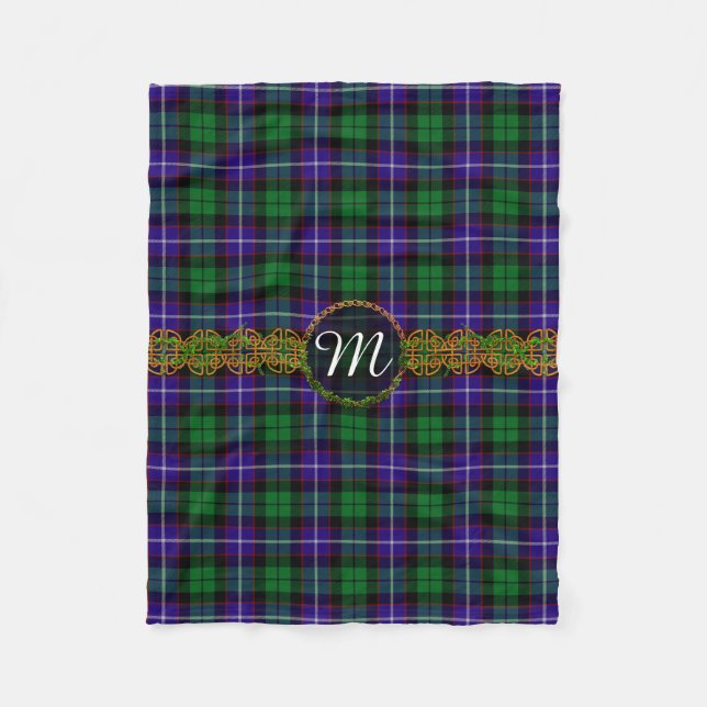 Couverture Polaire Tartan de Mitchell de monogramme (Devant)
