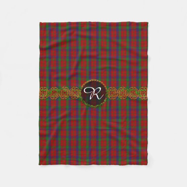 Couverture Polaire Tartan de Robertson de monogramme (Devant)