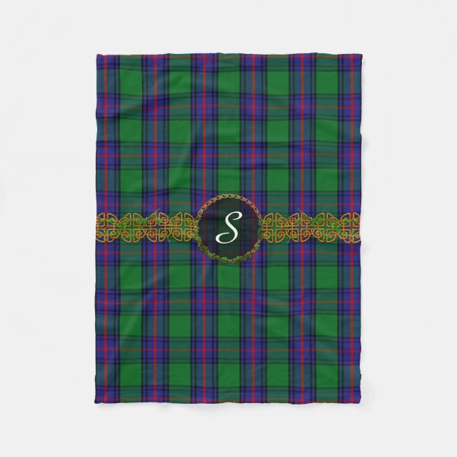 Couverture Polaire Tartan de Shaw de monogramme (Devant)