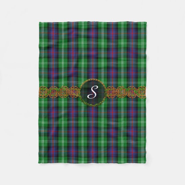 Couverture Polaire Tartan de Sutherland de monogramme (Devant)