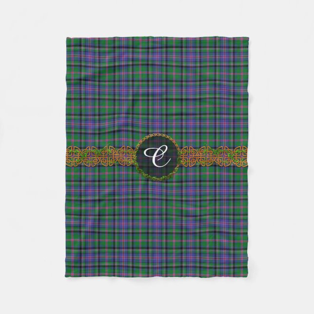 Couverture Polaire Tartan de tonnelier de monogramme (Devant)