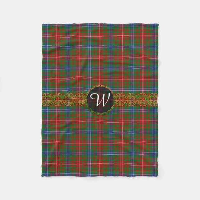 Couverture Polaire Tartan de Wilson de monogramme (Devant)