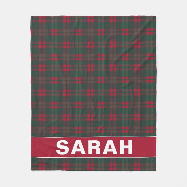 Couverture Polaire Tartan Plaid Cozy Personalized Name (Devant)