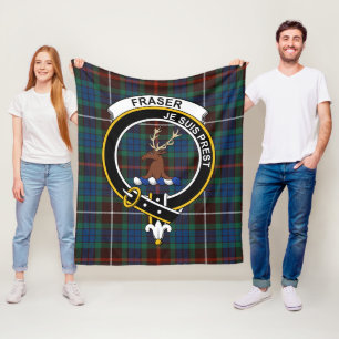 Couverture Polaire Tartan Plaid de chasse ancien du clan Fraser de Lo