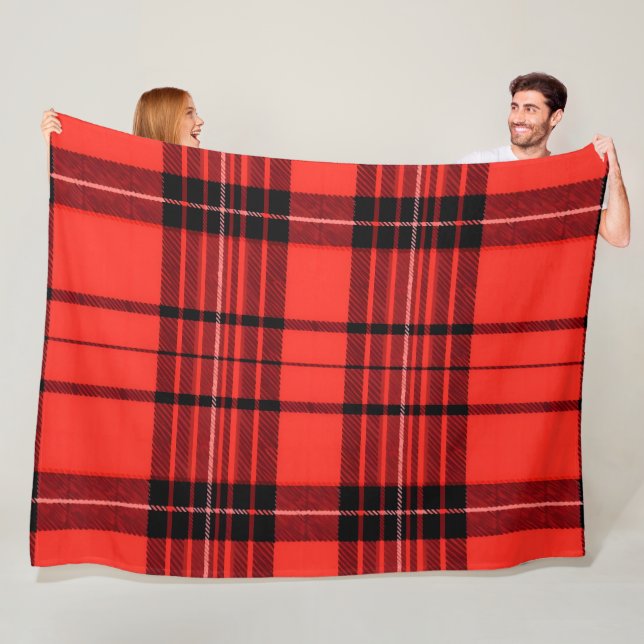 Couverture Polaire Tartan Plaid Rouge traditionnel Collection moderne (En situation)