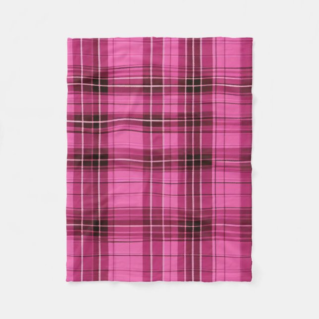 Couverture Polaire Tartan rose (Devant)