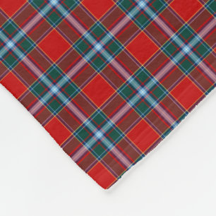 Couverture Polaire Tartan rouge et bleu-clair de clan de Drummond