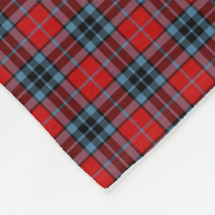 Couverture Polaire Tartan rouge et bleu-clair de clan de Thompson