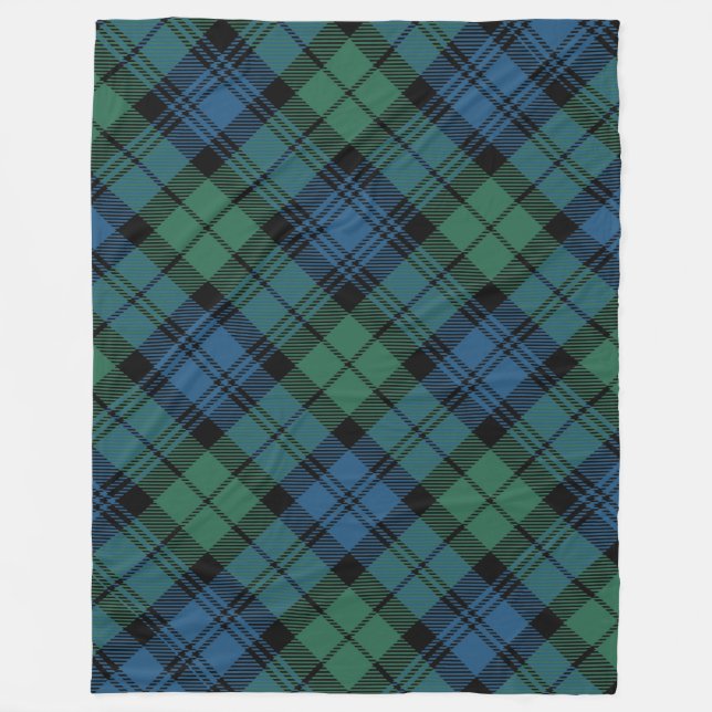 Couverture Polaire Tartan rustique bleu vert Campbell Tartan (Devant)