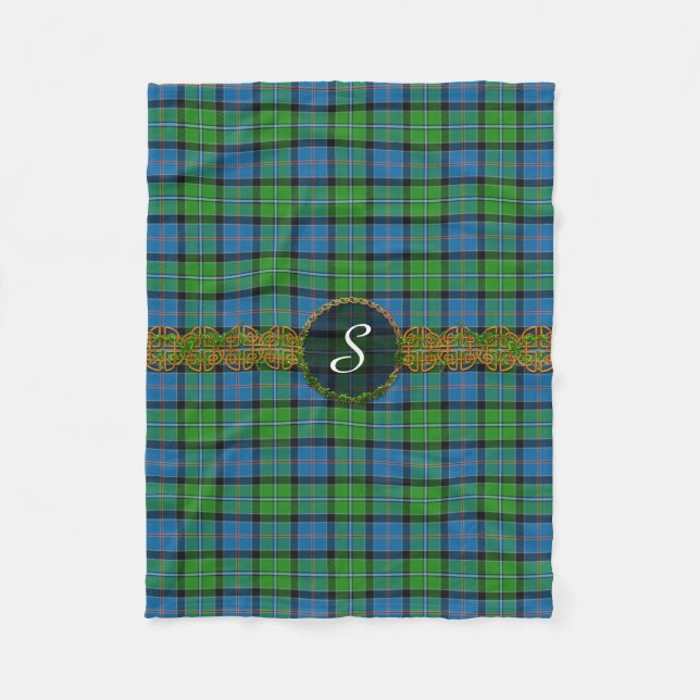 Couverture Polaire Tartan Stirling Et Monogramme (Devant)