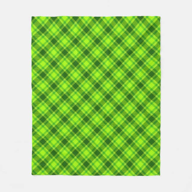 Couverture Polaire Tartan vert À damiers Motif plaid-57578 (Devant)