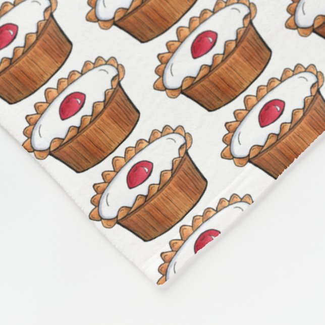Couverture Polaire Tarte Cherry Bakewell British Food UK Pâtisserie (Coin)