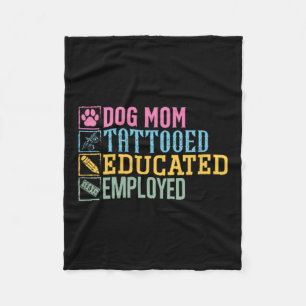 Couverture Polaire Tatouage de maman de chien instruit Employé Amateu