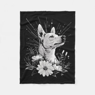 Couverture Polaire Tatouage de style rétro Amoureux des chiens canadi