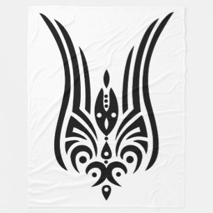 Couverture Polaire Tatouage tribal NOIR - tulipe + vos idées
