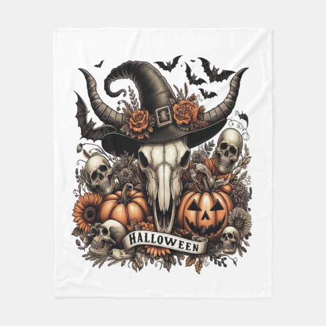Couverture Polaire Taureau Halloween Vache (Devant)