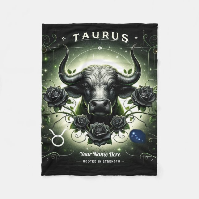 Couverture Polaire Taurus "enraciné dans la force" Blanche en polaire (Devant)