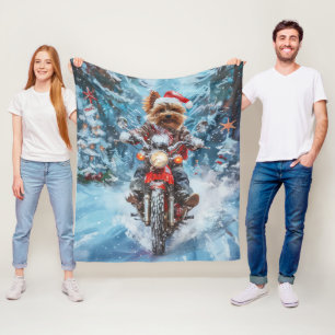 Couverture Polaire Tchiens de Biewer Terrier à moto Noël