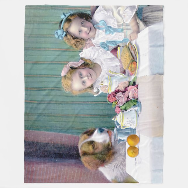 Couverture Polaire Tea Party vintage (Devant)