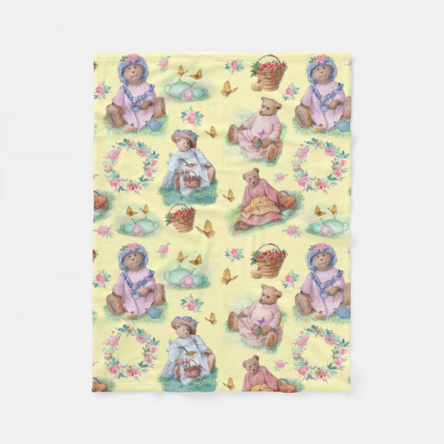 Couverture Polaire Tea Teddy Bear Time Jaune (Devant)