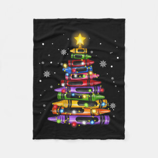 Couverture Polaire Teacher Crayon Christmas Tree Lights Student Schoo