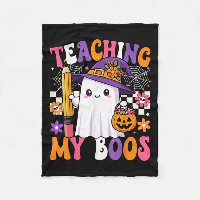 Couverture Polaire Teaching My Boos Ghost Teacher Cute Pencil Hallowe (Devant)