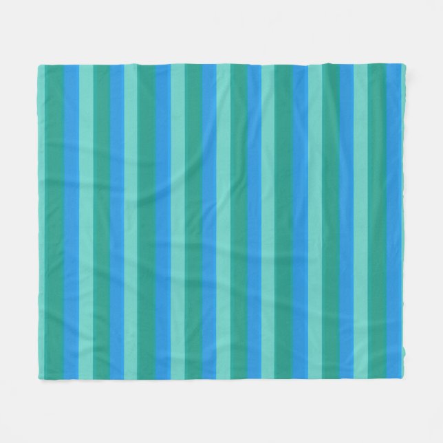 Couverture Polaire Teal atomique et ensemble de Bath de rayures de (Devant (Horizontal))