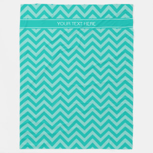 Couverture Polaire Teal Turquoise LG Chevron Teal Name monogram