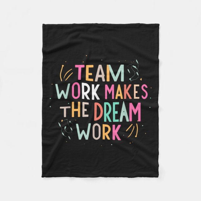 Couverture Polaire Team Work Makes The Dream Work, Motivational Srts  (Devant)