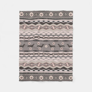Couverture Polaire Teckel - motif décoratif aux pastels