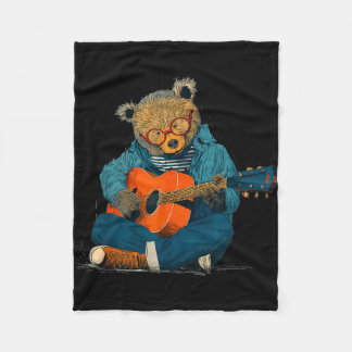 Couverture Polaire Teddies lunettes avec costume de guitare acoustiqu