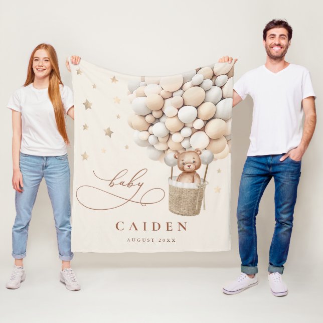 Couverture Polaire Teddy Bear Genre Neutre Baby shower Nursery Cadeau (En situation)