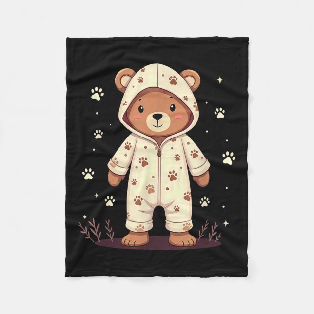 Couverture Polaire Teddy Bear Wearing Pajamas  (Devant)