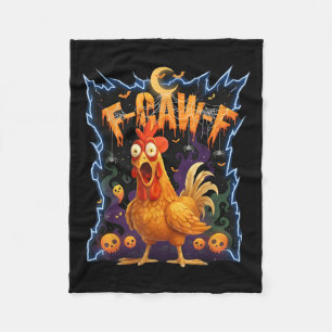 Couverture Polaire Tee-shirt Halloween F-caw-f Poulet effrayé