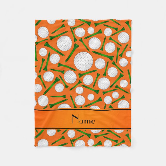 Couverture Polaire Tee - shirt orange nommé personnalisé de boules de (Devant)