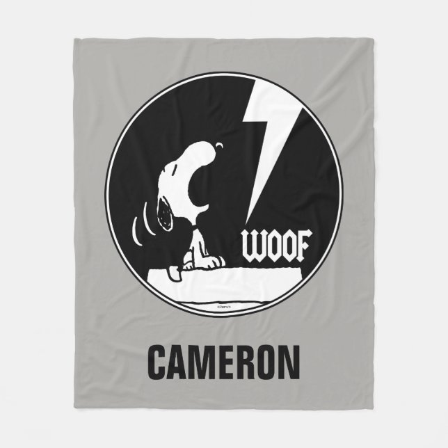 Couverture Polaire Tee - shirt | Snoopy Howling | Ajouter Votre Nom (Devant)