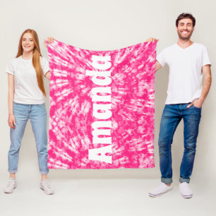 Couverture Polaire Teinture à tarte rose Nom personnalisé