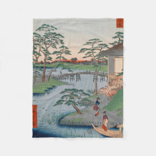 Couverture Polaire Temple Mokuboji Ukiyo-e Art japonais Vintage