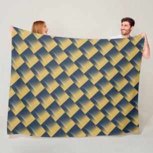 Couverture Polaire Tendance Marine bleu moutarde Jaune Motif élégan