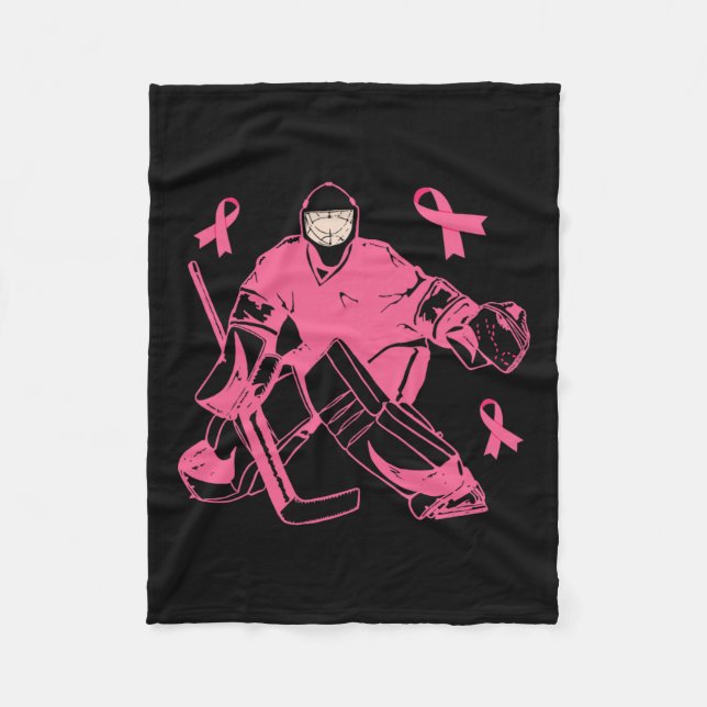 Couverture Polaire Teneur de hockey rose Ruban de ruban Sensibilisati (Devant)