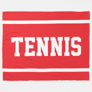 Couverture Polaire TENNIS Amusant Sportif Texte Rouge Blanc Rayures