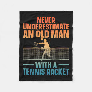 Couverture Polaire Tennis Art Pour Hommes Grandpa Tennis Lover Pla