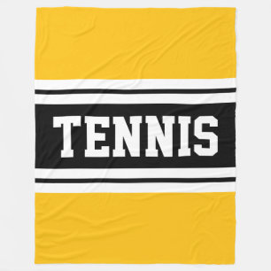 Couverture Polaire TENNIS Bold amusant brillant jaune noir rayures de