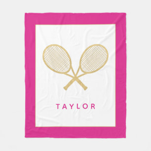 Couverture Polaire Tennis Cadeau Chic or et rose personnalisé