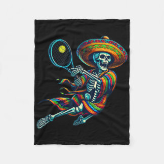 Couverture Polaire Tennis Skeleton Mexicain Sombrero Cinco De Mayo Te