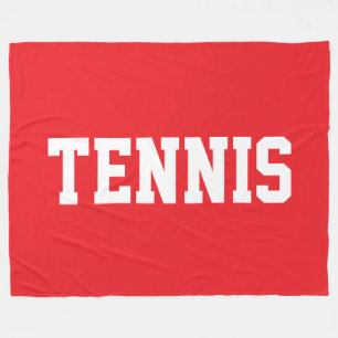 Couverture Polaire TENNIS Sportif Athlétique Texte Blanc Sur Fond Rou