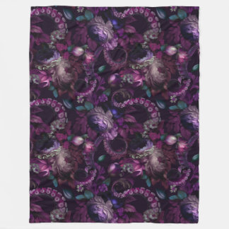 Couverture Polaire Tentacle Gothique Rose Foncé Avec Fleurs