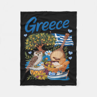 Couverture Polaire Tenue avec drapeau grec pour enfants avec thème he