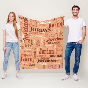Couverture Polaire Terracotta cannelle Nom répétitif Neutre moderne