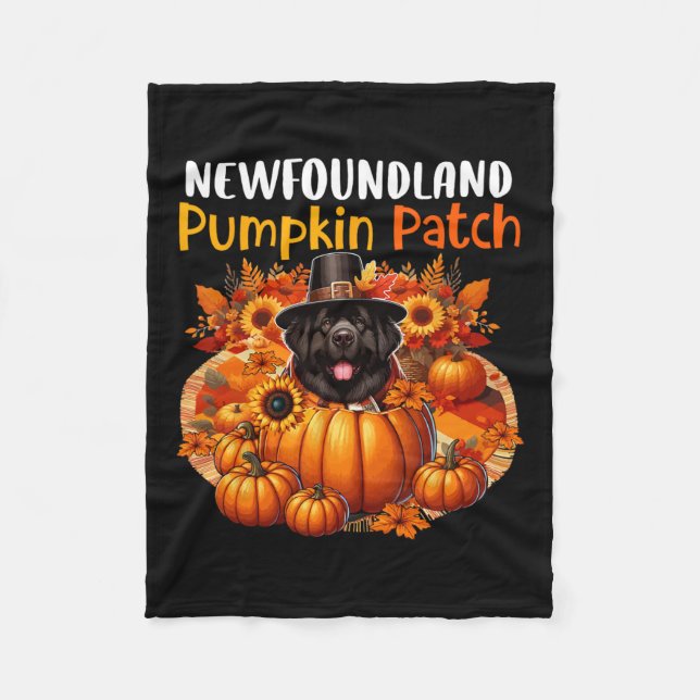 Couverture Polaire Terre-Neuve Maigre Patch Thanksgiving Citrouilles  (Devant)